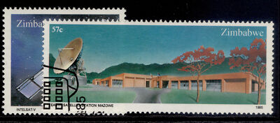 zimbabwe-qeii-sg657-658-1985-sattelite-station-set-fine-used