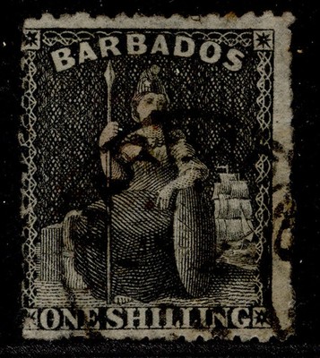 barbados-qv-sg47-1s-black-fine-used-cat-25-cds-pmk