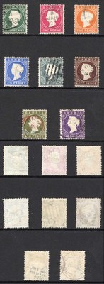 gambia-sg21-35-set-of-8-wmk-ca-sideways-cds-used-cat-110-pounds
