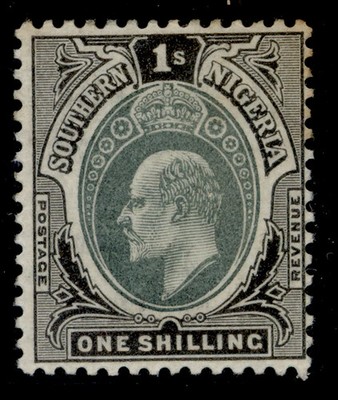 southern-nigeria-edvii-sg16-1s-green-black-m-mint-cat-45