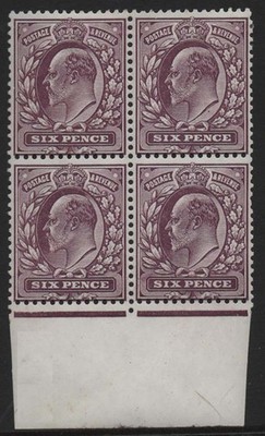 gb-1911-6d-pale-plum-chalky-paper-sg303var-fine-mint-marginal-block-of-4-2x