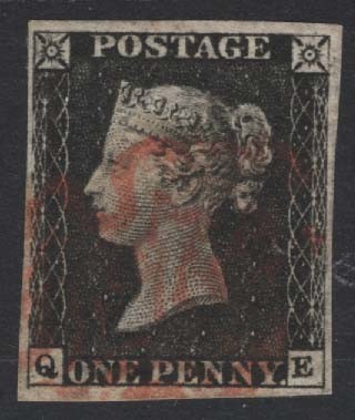 gb-1840-1d-black-plate-4-qe-vfu-4-good-margins-neat-red-mx-sg2