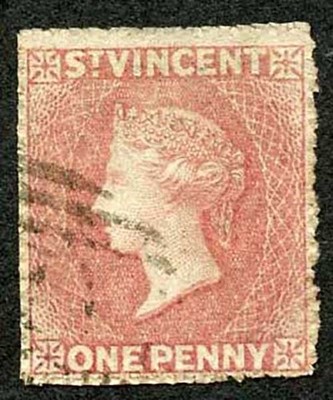 st-vincent-sg1-1861-1d-rose-red-no-wmk-rough-to-intermediate-perf-14-to-16
