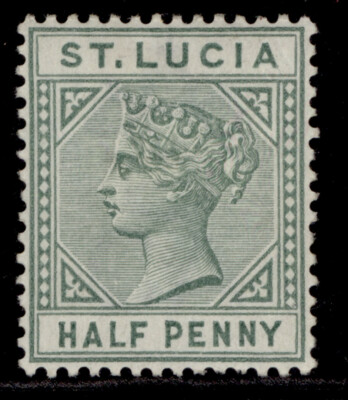 st-lucia-qv-sg43-d-dull-green-m-mint