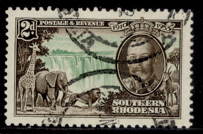 southern-rhodesia-gv-sg32-2d-emerald-sepia-fine-used