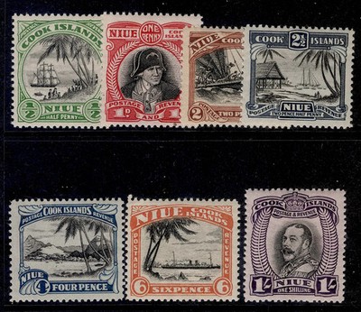 new-zealand-niue-gv-sg55-61-1932-complete-set-m-mint-cat-55