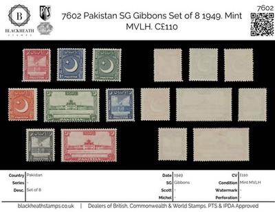 7602-pakistan-sg44-51-set-of-8-1949-mint-mvlh-c110