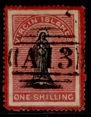 british-virgin-islands-qv-sg19-1s-black-rose-carm-used-cat-85-a13-postmark