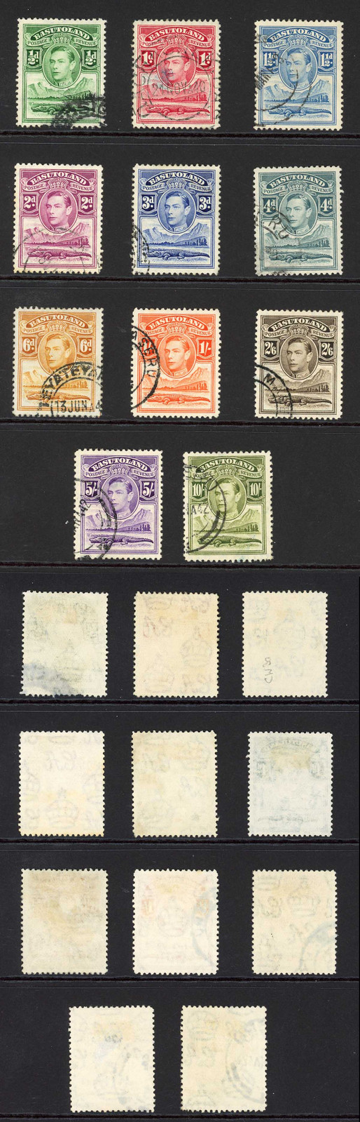 basutoland-sg18-28-set-of-11-fine-used-cat-55-pounds
