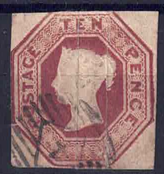 qv-sg57-brown-10d-embossed-cut-square-used