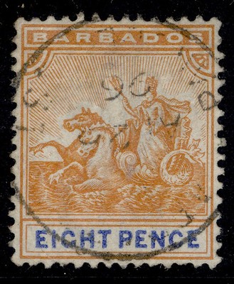 barbados-qv-sg112-8d-orange-ultramarine-fine-used-cat-50-cds