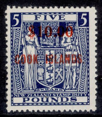 cook-islands-qeii-sg221-10-on-5-blue-vlh-mint-cat-170