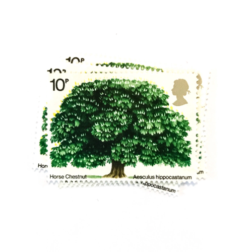 5-x-horse-chestnut-british-trees-1974-10p-unused-gb-mint-mnh-postage-stamps