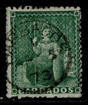 barbados-qv-sg58-d-green-fine-used-cat-29-cds-pmk