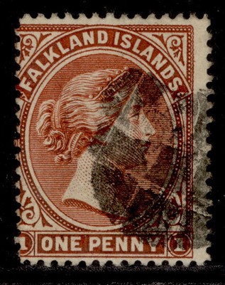 falkland-islands-qv-sg18-1d-orange-red-brown-used-cat-90