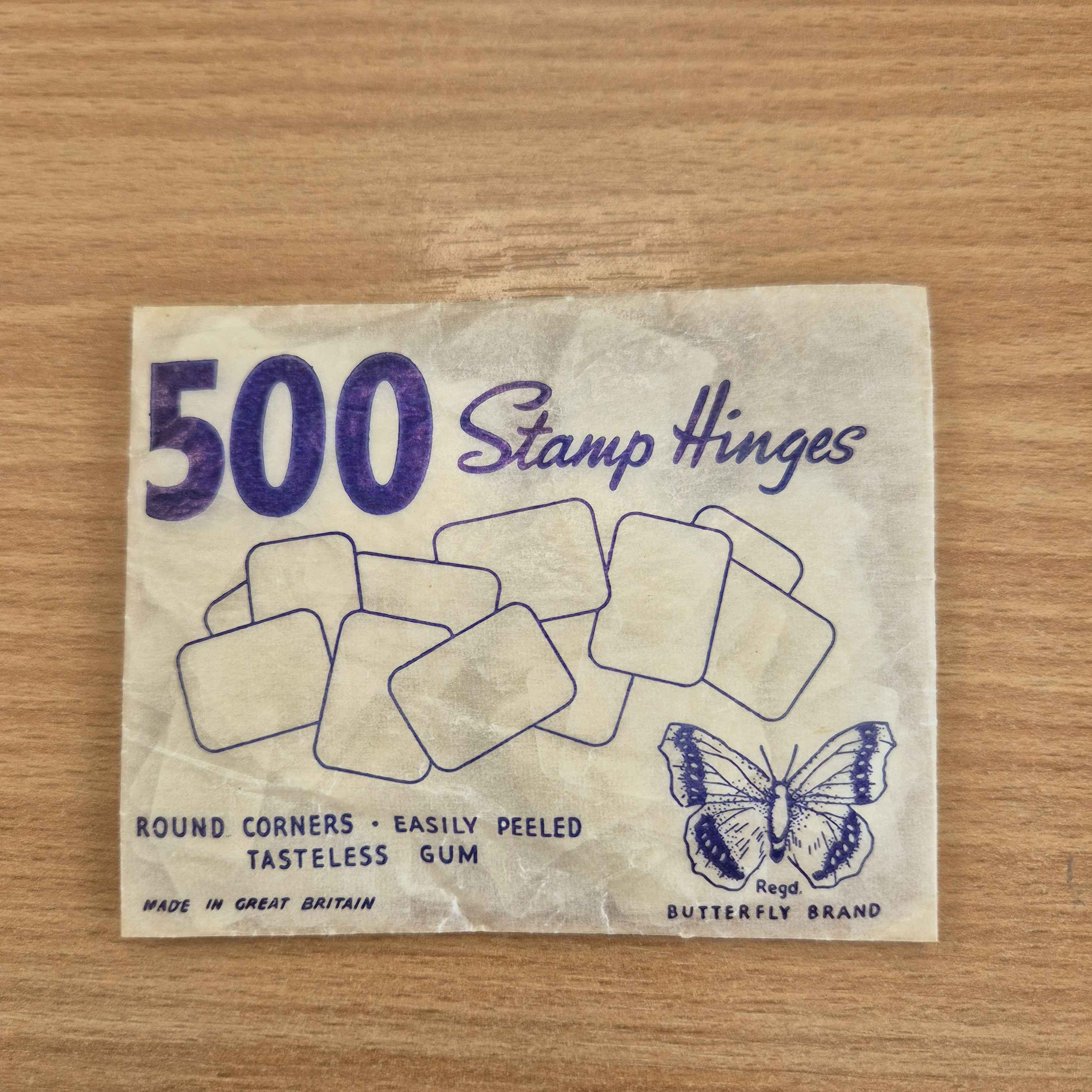 butterfly-brand-packet-of-500-stamp-hinges-sealed-full-pack-tasteless-gum