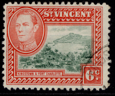 st-vincent-gvi-sg169a-6c-green-scarlet-fine-used