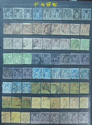 france-1877-pax-mercur-type-ii-u-n-selection-dup-col-vars-used-fr88