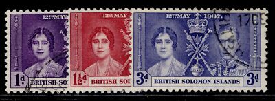 british-solomon-islands-gvi-sg57-59-1937-coronation-set-fine-used
