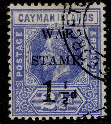 cayman-islands-gv-sg54-1d-on-2d-deep-blue-fine-used