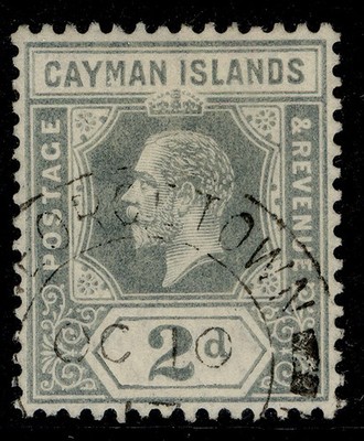 cayman-islands-gv-sg43-2d-pale-grey-fine-used-cat-12-cds