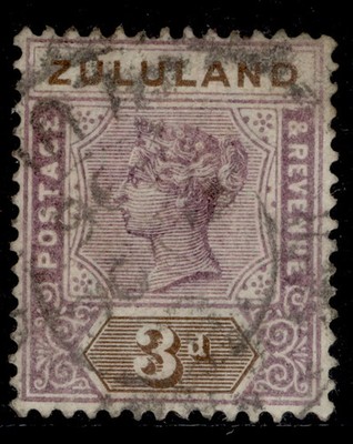south-africa-zululand-qv-sg23-3d-dull-mauve-olive-brown-fine-used