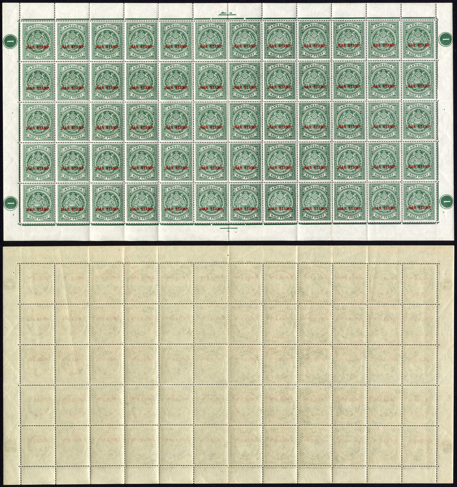 antigua-sg53-1-2d-war-stamp-complete-sheet-of-60-u-m-cat-135-pounds
