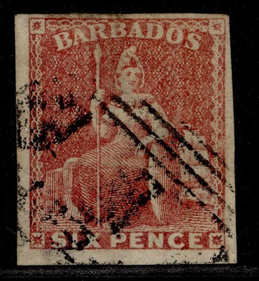barbados-qv-sg11-6d-pale-rose-red-fine-used-cat-130