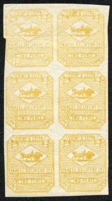 block-of-6-2d-yellow-edinburgh-and-leith-parcel-del-sgcd18