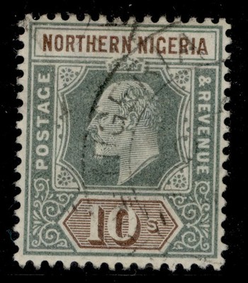 northern-nigeria-edvii-sg18-10s-green-brown-fine-used-cat-110