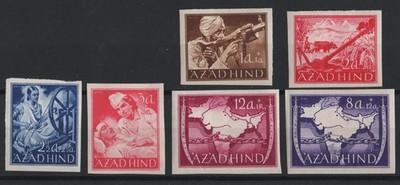 india-1943-cinderella-germany-azad-hind-1a-12a-imperf-set-michel-1-6-f-mint