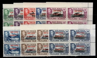 falklands-south-georgia-gvi-sg-b1-b8-1944-45-blocks-set-nh-mint-cat-120