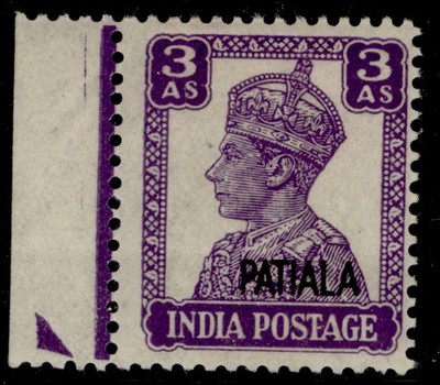 indian-states-patiala-gvi-sg110-3a-bright-violet-m-mint-marginal
