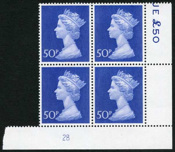 uc10-50p-deep-ultramarine-bradbury-paper-plate-28-block-of-four-u-m