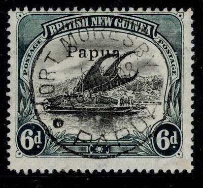 aus-papua-bng-edvii-sg43-6d-black-myrtle-green-very-fine-used-cds