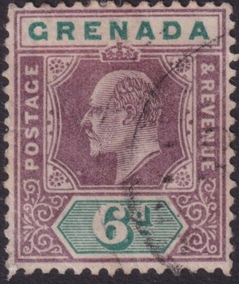 grenada-1902-6d-dull-purple-and-green