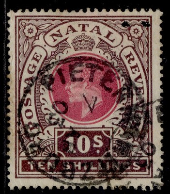 south-africa-natal-edvii-sg141-10s-dp-rose-chocolate-fine-used-cds-cat-60