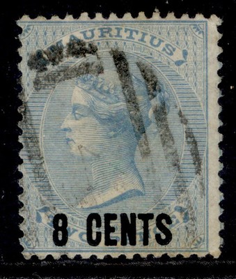 mauritius-qv-sg85-8c-on-2d-blue-used
