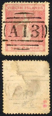 virgin-islands-1867-70-sg-13-6d-dull-rose-no-wmk-p15-greyish-paper-used