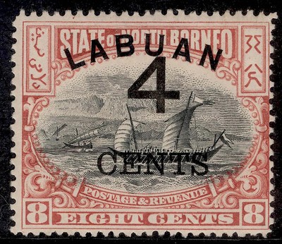 north-borneo-labuan-qv-sg104-4c-on-8c-rose-red-m-mint-cat-70