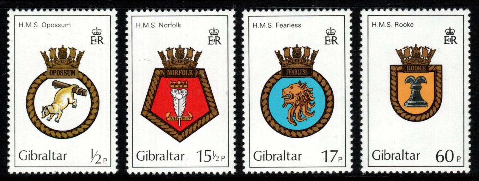 gibraltar-sg475-8-1982-naval-crests-mnh