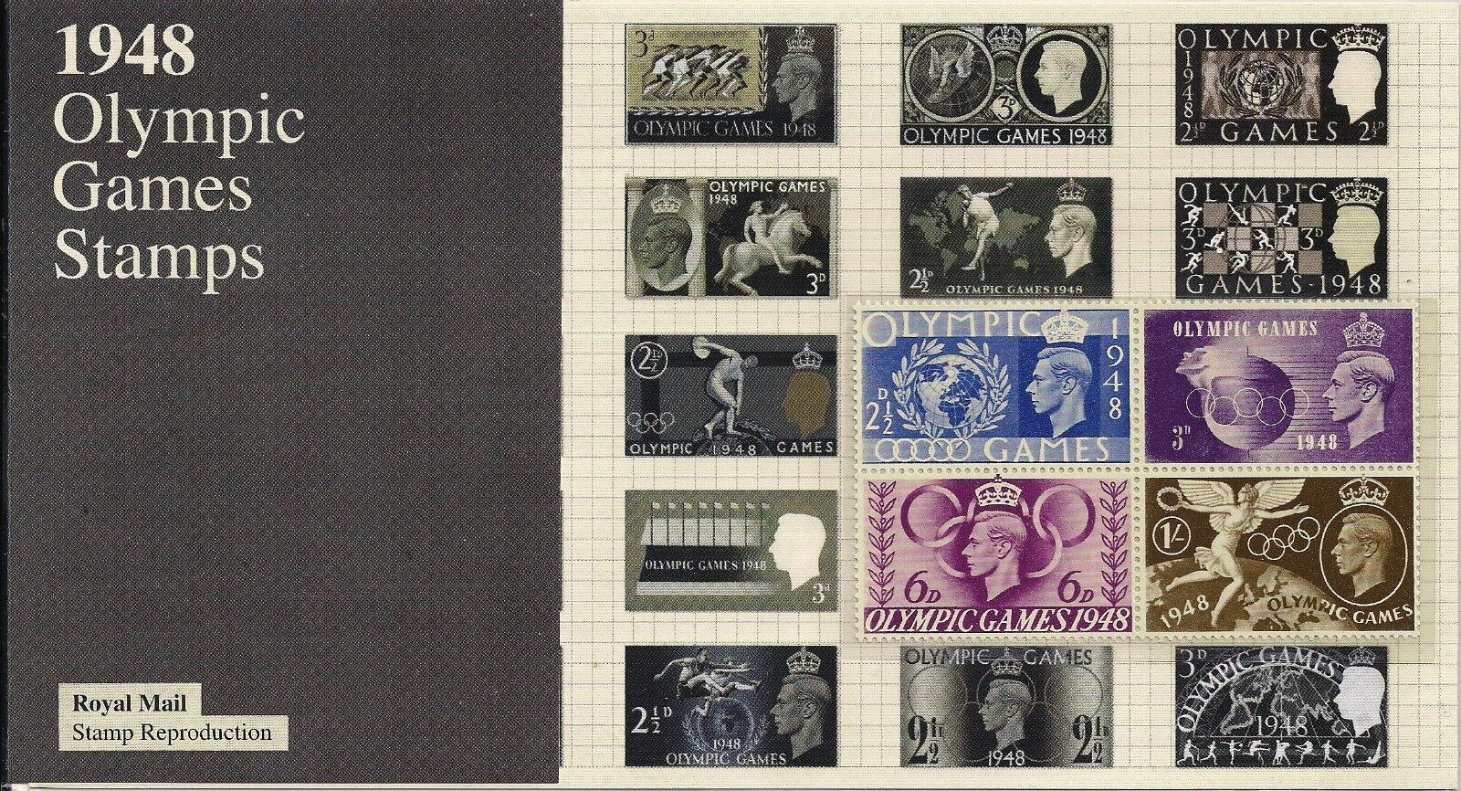 2012-1948-olympic-games-stamps-royal-mail-reproduction-pack-unmounted-mint