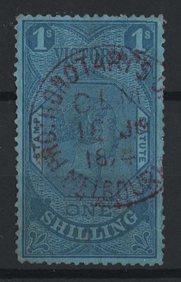 victoria-1884-stamp-statute-revenue-1s-blue-blue-wmk-single-line-numerals