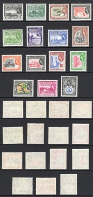 british-guiana-sg331-45-1954-set-of-15-superb-u-m-cat-120-pounds
