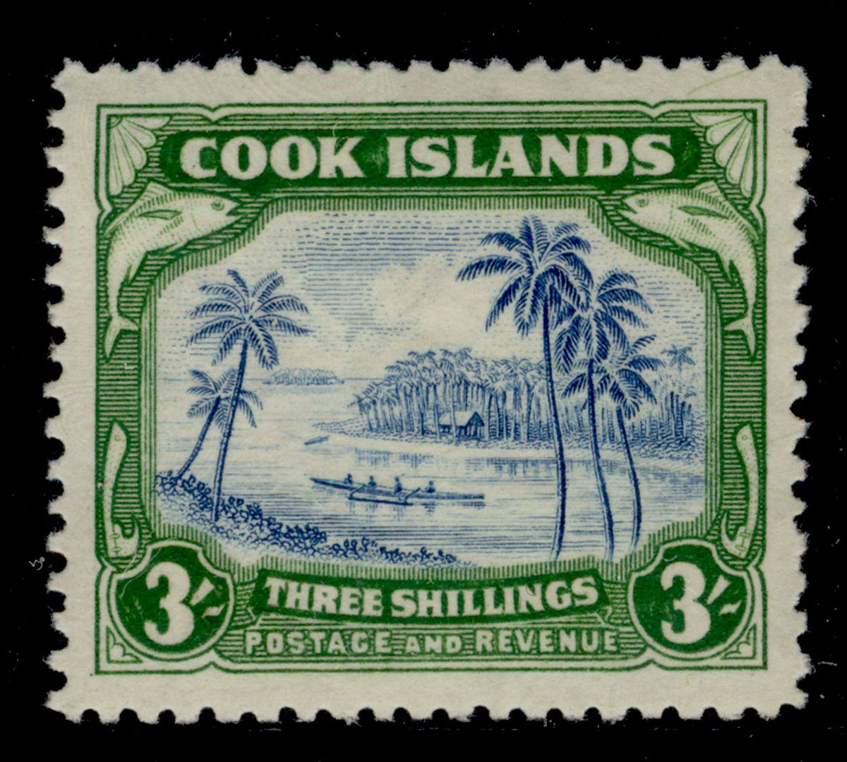 cook-islands-gvi-sg145-3s-grenish-blue-green-m-mint-cat-50