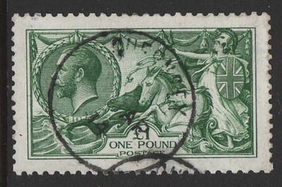 gb-1913-1-green-seahorse-superb-used-crisp-guernsey-cds-sg403-rps-cert