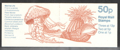 fb50-1986-marine-life-1st-50p-folded-booklet-good-perfs