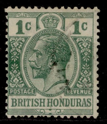 british-honduras-gv-sg122-1c-green-fine-used-cat-13-wmk-script
