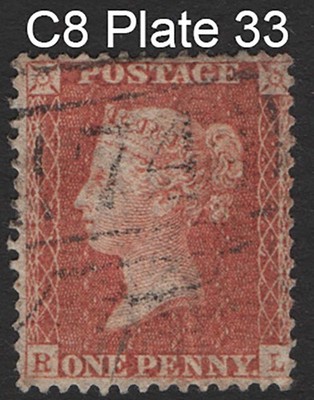 gb-1854-1d-orange-brown-lc14-plate-33-rl-sg29-spec-c8-5-vfu-large-crown-perf