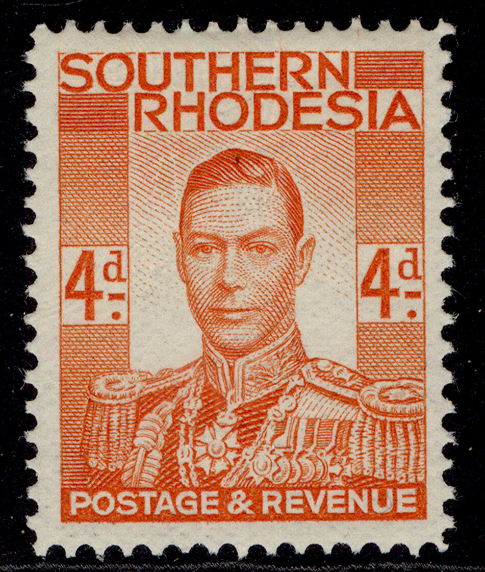 southern-rhodesia-gvi-sg43-4d-red-orange-m-mint
